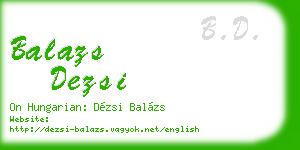 balazs dezsi business card